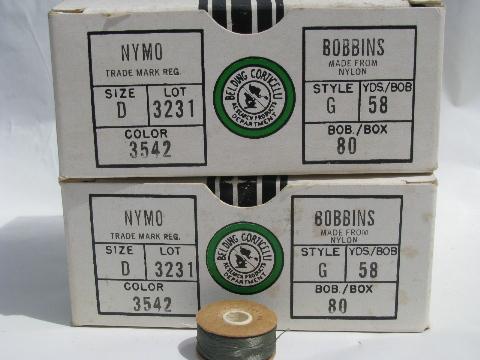 photo of new old stock military surplus nylon thread spools, drab green, navy #4