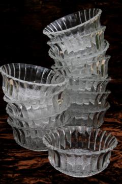 catalog photo of new old stock pressed glass dessert dishes, Escapade Forever Crystal clear glass bowls