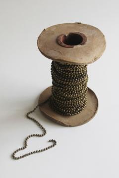 new old stock real brass lamp pull chain vintage hardware store spool bulk supplies 