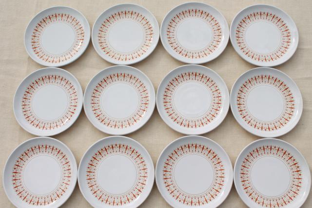 photo of new old stock restaurant ware dishes, 12 Corning Pyroceram sandwich / bread plates #1