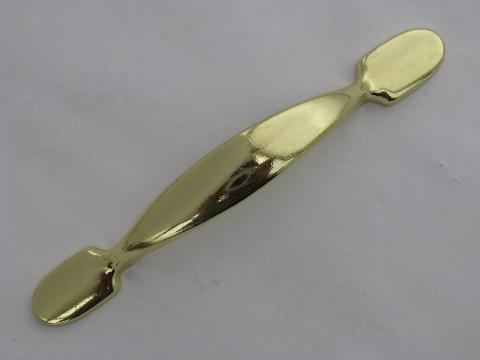 photo of new old stock retro 70s gold tone metal drawer pulls handles lot #2