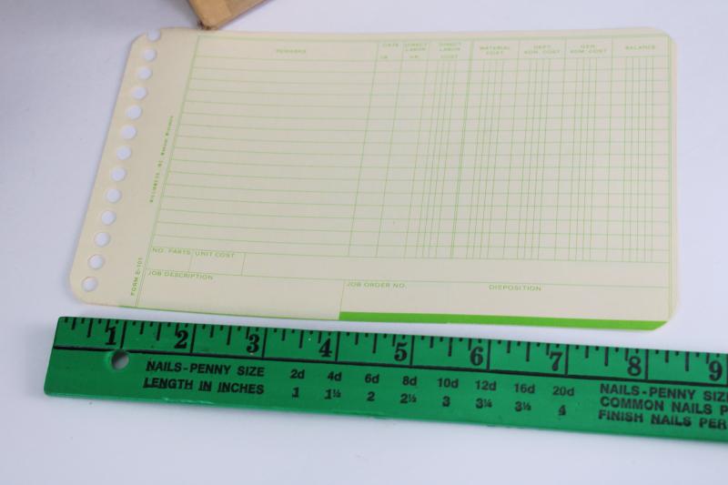 photo of new old stock unused business record ledger sheets, binder notebook paper w/ grid lines #2