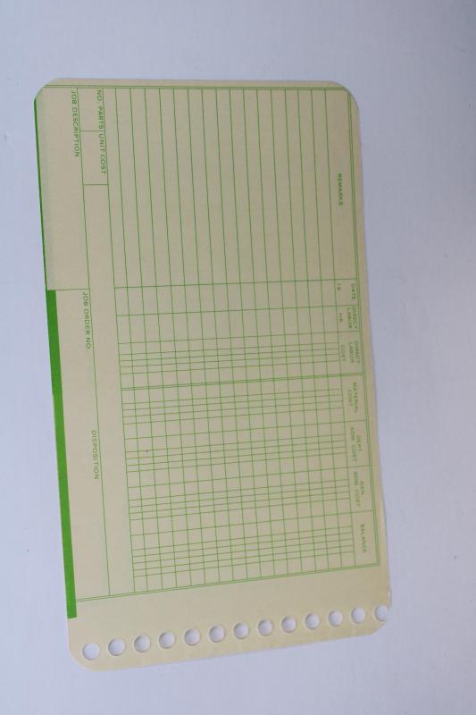 photo of new old stock unused business record ledger sheets, binder notebook paper w/ grid lines #3