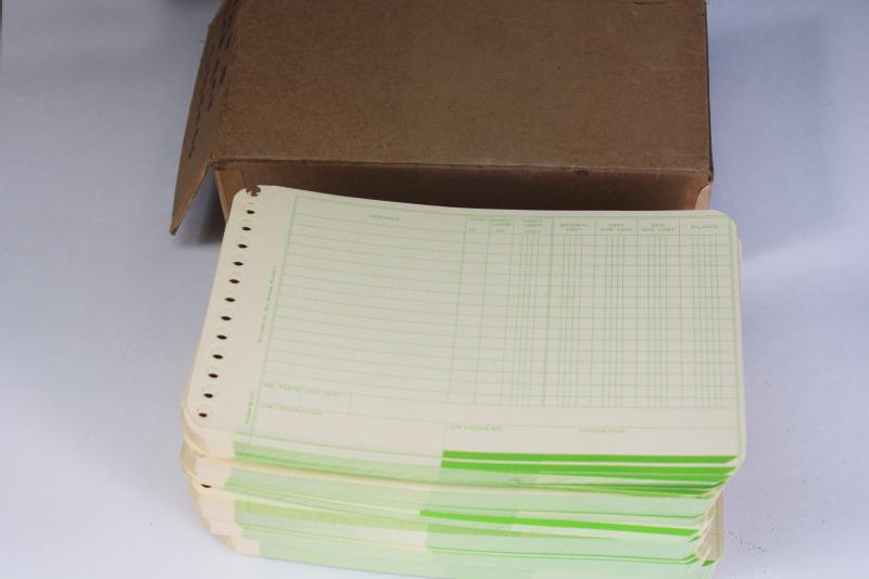 photo of new old stock unused business record ledger sheets, binder notebook paper w/ grid lines #4