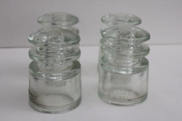 new old stock unused vintage Hemingray clear glass insulators lot