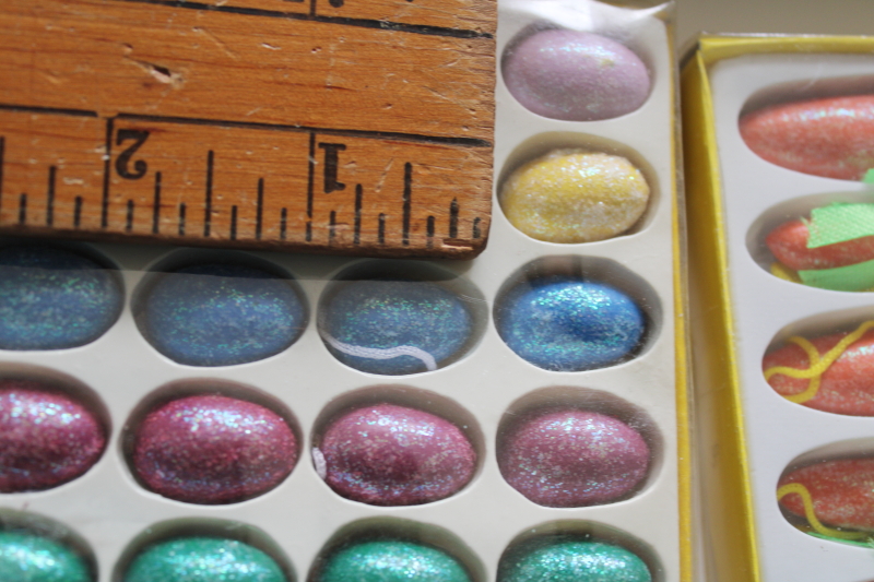 photo of new old stock vintage Easter decorations, painted wood mini ornaments  #6