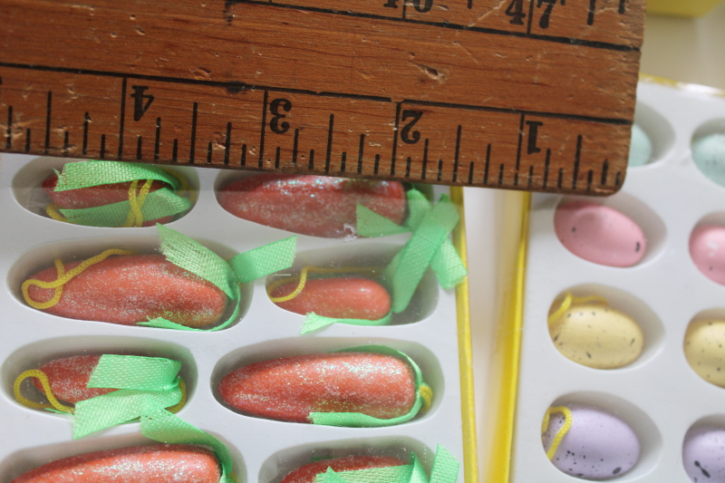 photo of new old stock vintage Easter decorations, painted wood mini ornaments  #7