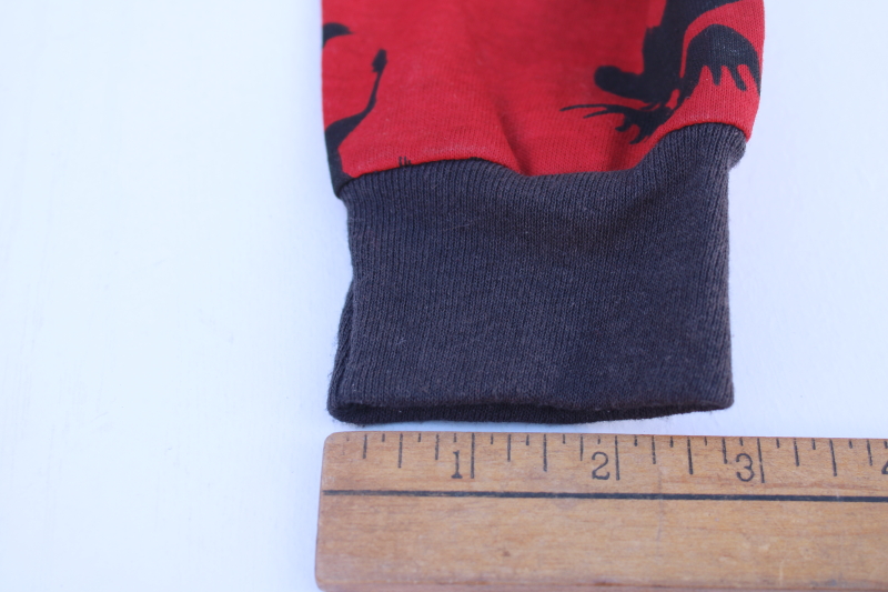 photo of new old stock vintage Hatley Canada all cotton union suit long johns underwear, moose print on red  #7