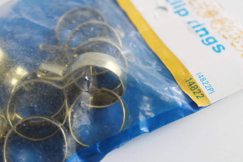 photo of new old stock vintage Newell cafe curtain rings, pinch clip type metal rings  #3