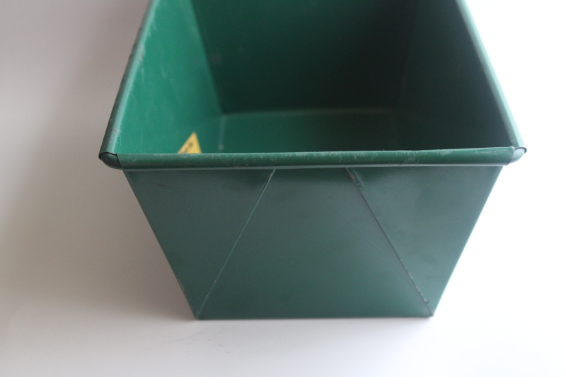 photo of new old stock vintage green metal flower box window garden planter, original label  #2