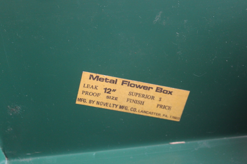 photo of new old stock vintage green metal flower box window garden planter, original label  #3