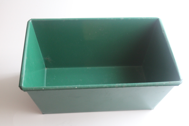 photo of new old stock vintage green metal flower box window garden planter, original label  #4