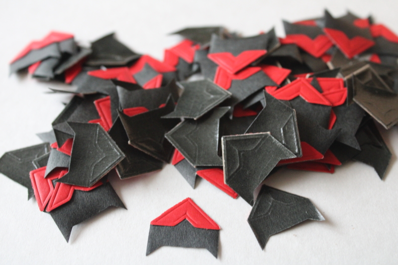 photo of new old stock vintage gummed paper photo corners, glossy red color for Christmas or Valentine album scrapbooks  #3