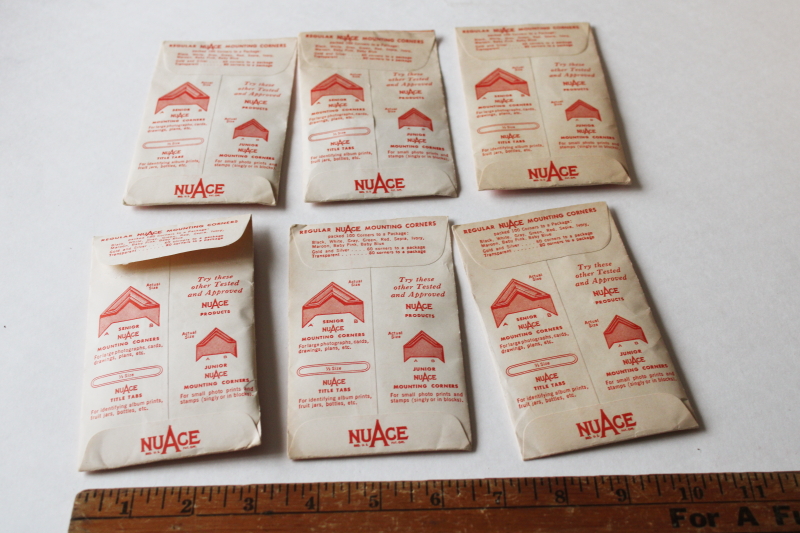 photo of new old stock vintage gummed paper photo corners, glossy red color for Christmas or Valentine album scrapbooks  #5