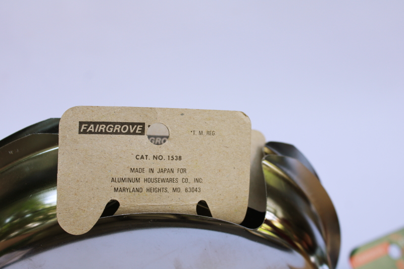photo of new old stock vintage range reflector pans for electric stove burners, universal fit w/ instruction labels #5