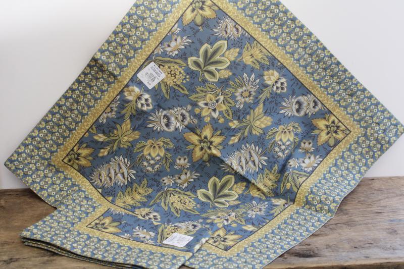 photo of new w/ tags Williams Sonoma cotton napkins, French country style Toulouse blue print #1