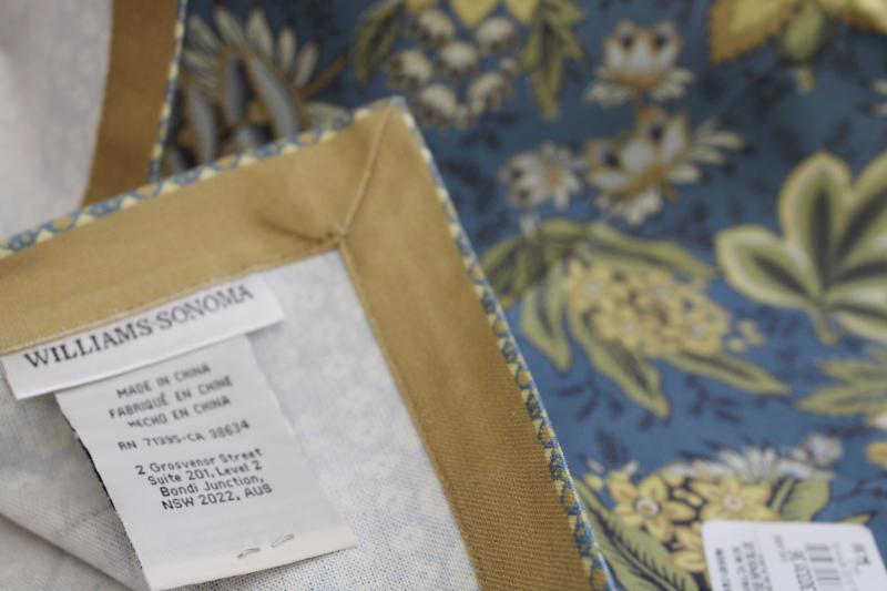 photo of new w/ tags Williams Sonoma cotton napkins, French country style Toulouse blue print #2