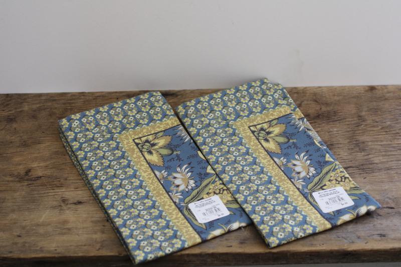 photo of new w/ tags Williams Sonoma cotton napkins, French country style Toulouse blue print #4