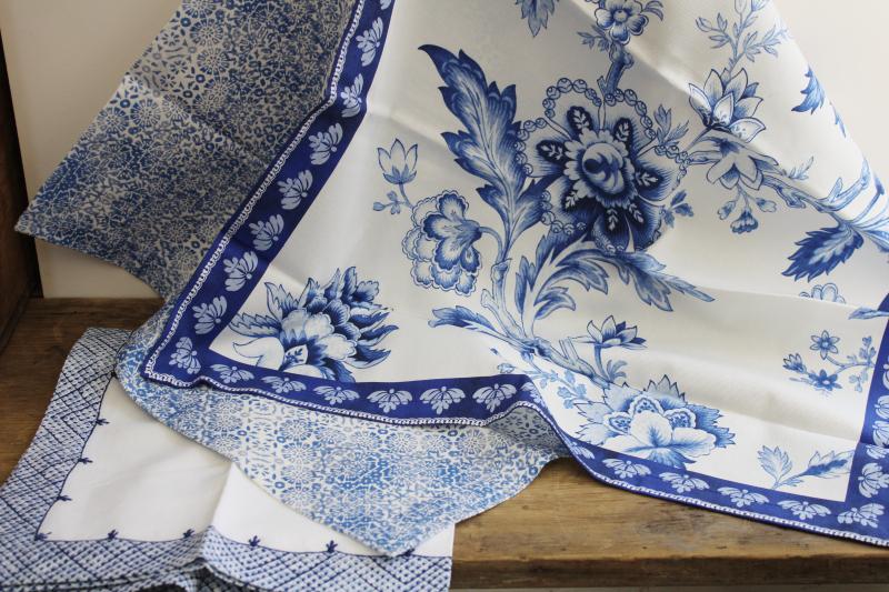 photo of new w/ tags Williams Sonoma cotton napkins, single napkins, blue & white #3