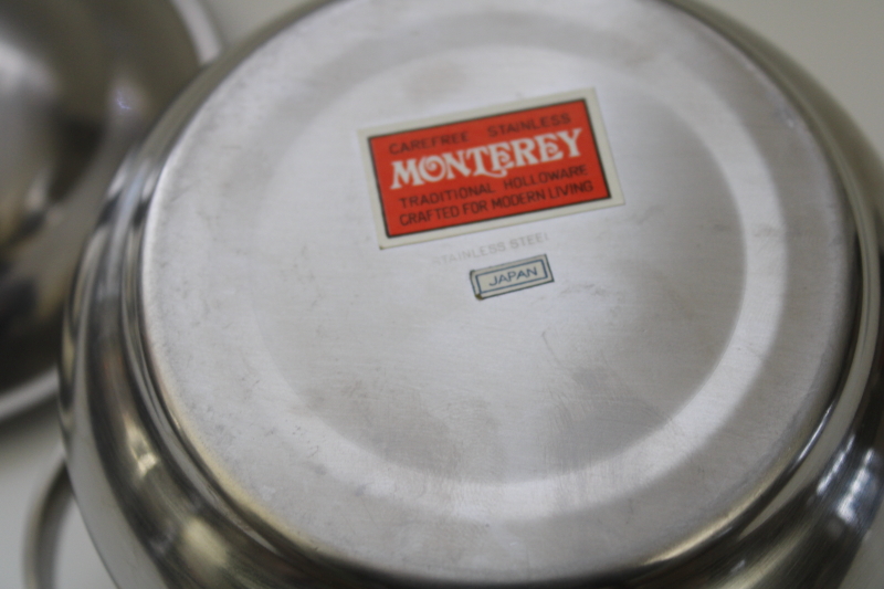 photo of new w/ tags mid century mod vintage stainless party server, covered bowl for dip or sour cream #5