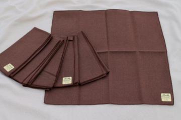 catalog photo of new w/ tags vintage dinner napkins, 70s retro linen weave cloth napkin set