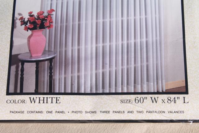 photo of new unused vintage sheer voile curtains, curtain panels long white sheers mint in pkg #3