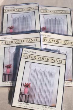 catalog photo of new unused vintage sheer voile curtains, curtain panels long white sheers mint in pkg