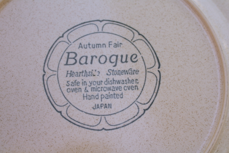 photo of new vintage Hearthside Baroque stoneware dinner plates set Autumn Fair floral neutral colors  #3