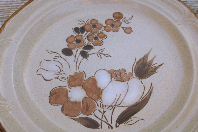 photo of new vintage Hearthside Baroque stoneware dinner plates set Autumn Fair floral neutral colors  #4