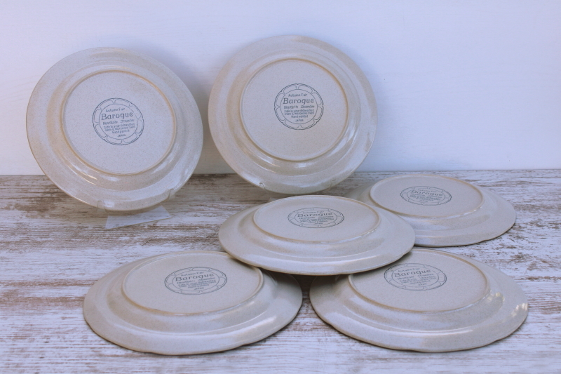 photo of new vintage Hearthside Baroque stoneware dinner plates set Autumn Fair floral neutral colors  #6