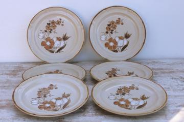 catalog photo of new vintage Hearthside Baroque stoneware dinner plates set Autumn Fair floral neutral colors 