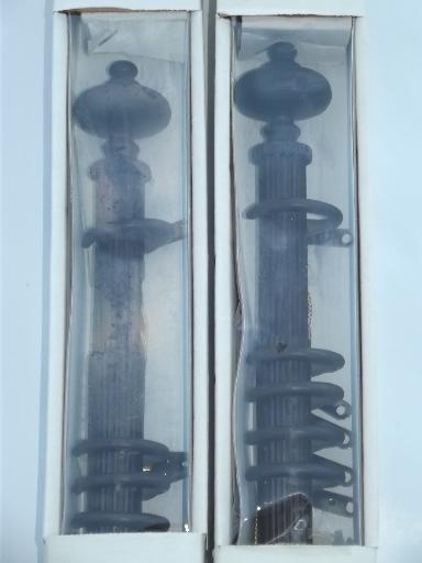 photo of new vintage traverse curtain rods, decorative dark oak wood grain finish #2