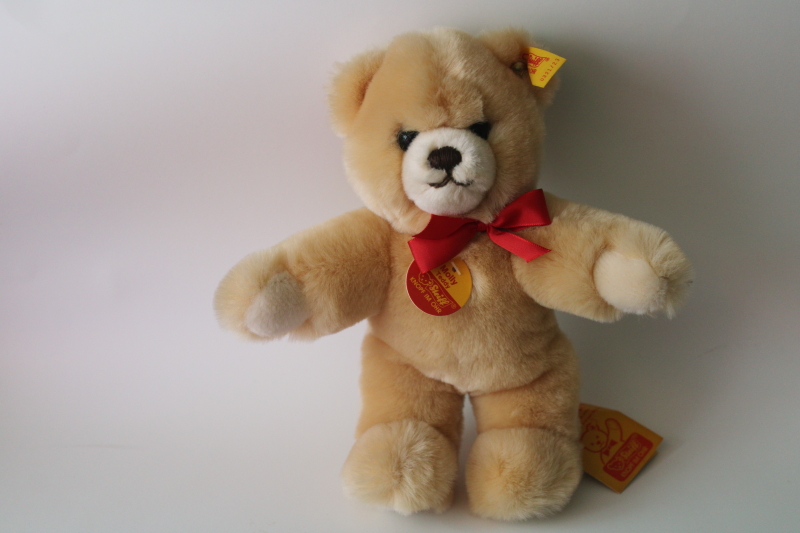 photo of new w/ German tags vintage Steiff Molly, brown teddy bear 9 inches tall soft plush fur  #1