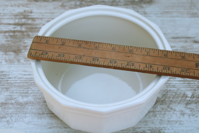 photo of new w/ label vintage 2 quart casserole w/ lid, Pfaltzgraff Heritage white stoneware  #7