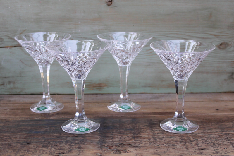 photo of new w/ labels Dublin Godinger Shannon crystal martini glasses, huge cocktail glasses #1