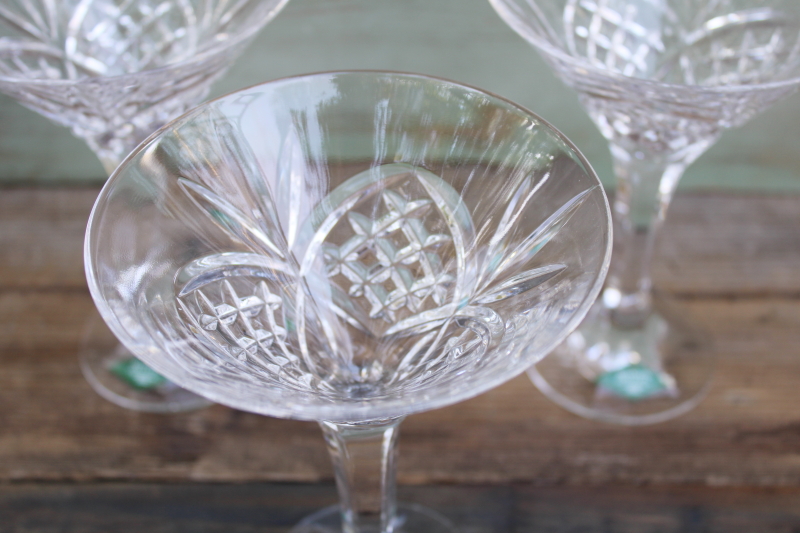 photo of new w/ labels Dublin Godinger Shannon crystal martini glasses, huge cocktail glasses  #2