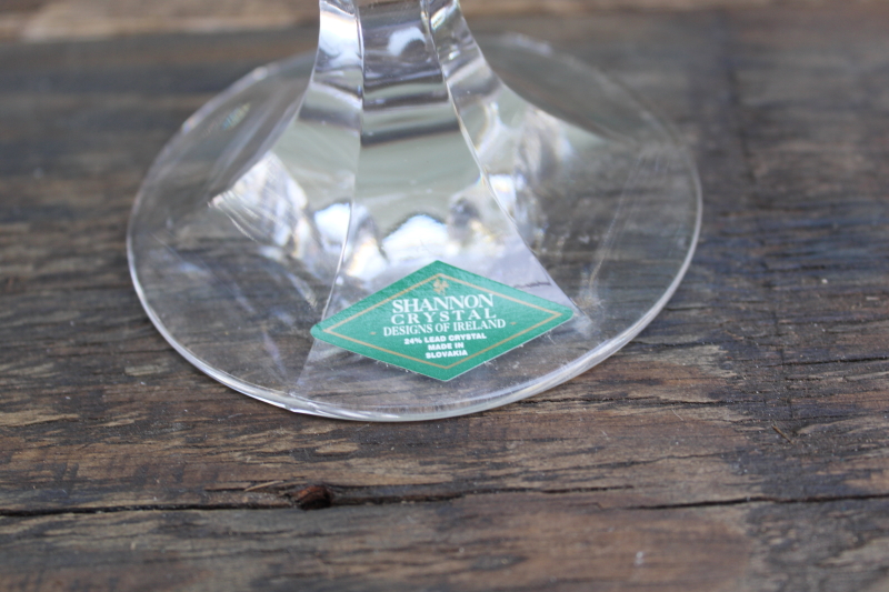 photo of new w/ labels Dublin Godinger Shannon crystal martini glasses, huge cocktail glasses  #3