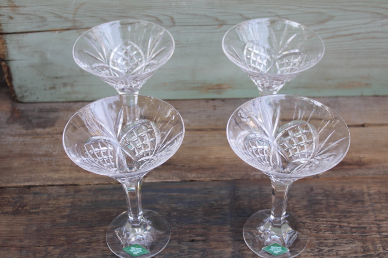 photo of new w/ labels Dublin Godinger Shannon crystal martini glasses, huge cocktail glasses  #5