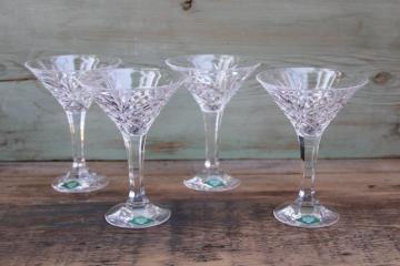 new w/ labels Dublin Godinger Shannon crystal martini glasses, huge cocktail glasses 