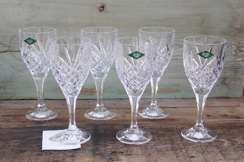 photo of new w/ labels Dublin Godinger Shannon crystal wine or water glasses, set of 8 large goblets #1