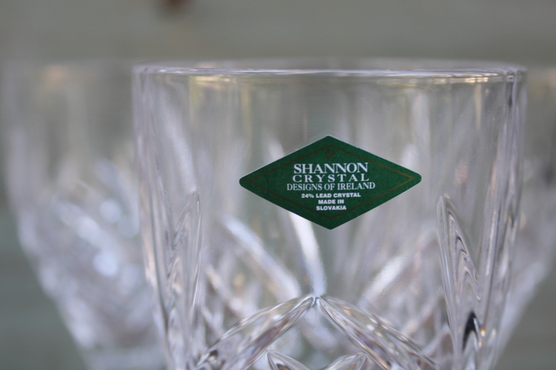 photo of new w/ labels Dublin Godinger Shannon crystal wine or water glasses, set of 8 large goblets  #3