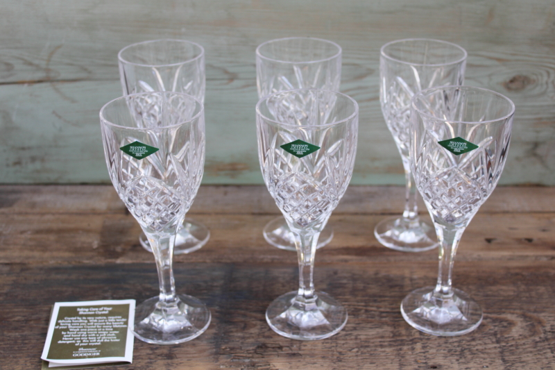 photo of new w/ labels Dublin Godinger Shannon crystal wine or water glasses, set of 8 large goblets  #5