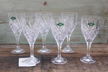 new w/ labels Dublin Godinger Shannon crystal wine or water glasses, set of 8 large goblets 