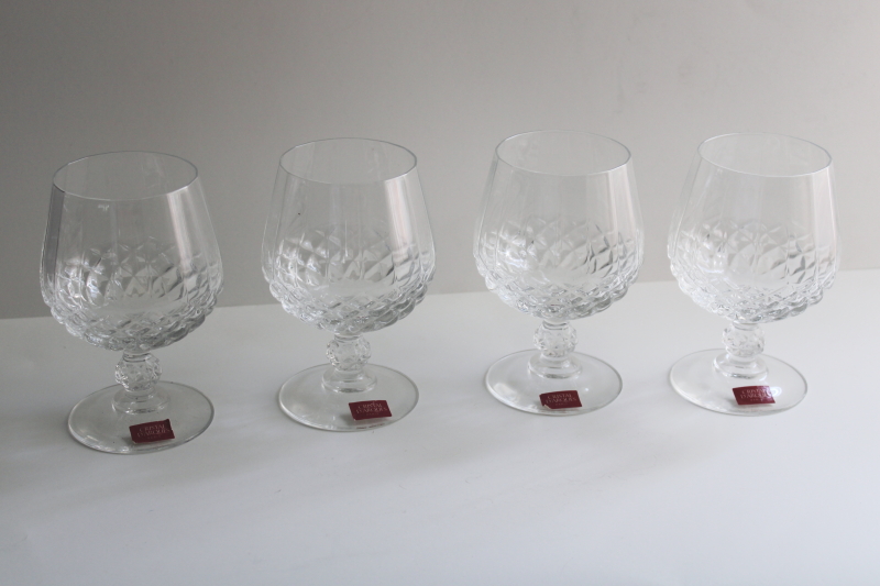 photo of new with labels vintage Longchamp French crystal brandy glasses set of 4  #1