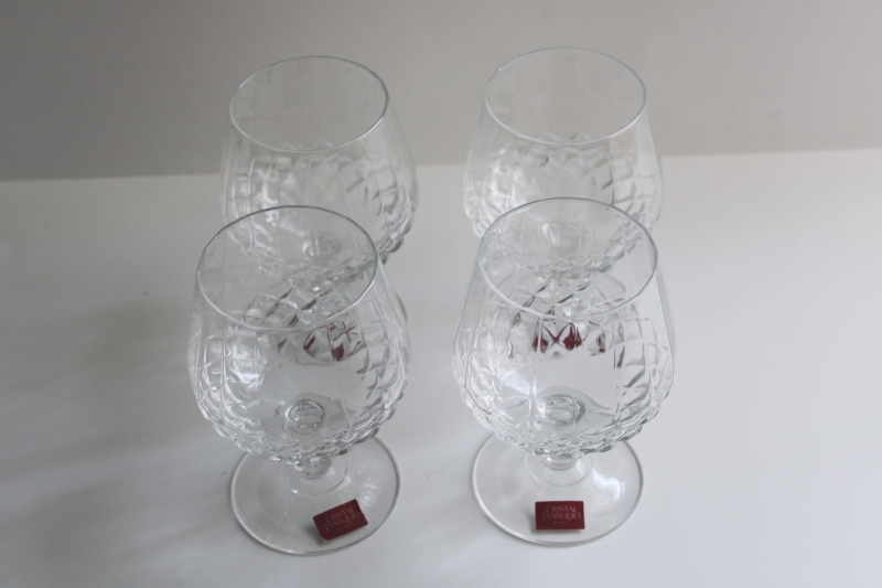 photo of new with labels vintage Longchamp French crystal brandy glasses set of 4  #4