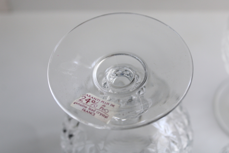 photo of new with labels vintage Longchamp French crystal brandy glasses set of 4  #5