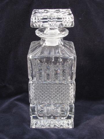 photo of newer heavy crystal glass drinks set, glasses, decanter w/ stopper #2