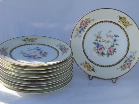 photo of noritake Wildfleur vintage china salad plates, old M mark, set of 10 #1