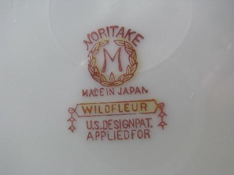 photo of noritake Wildfleur vintage china salad plates, old M mark, set of 10 #3