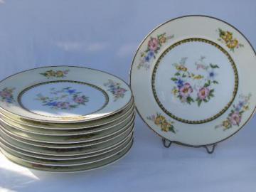 catalog photo of noritake Wildfleur vintage china salad plates, old M mark, set of 10